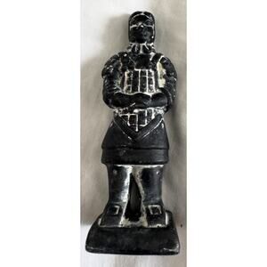 Vintage Style Black Figurine Statue Folk Art Colonial Woman Decor Made China